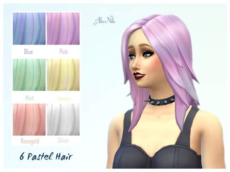 6 Pastel Recolors Of This Base Game Hair Found In Tsr Category Sims 4