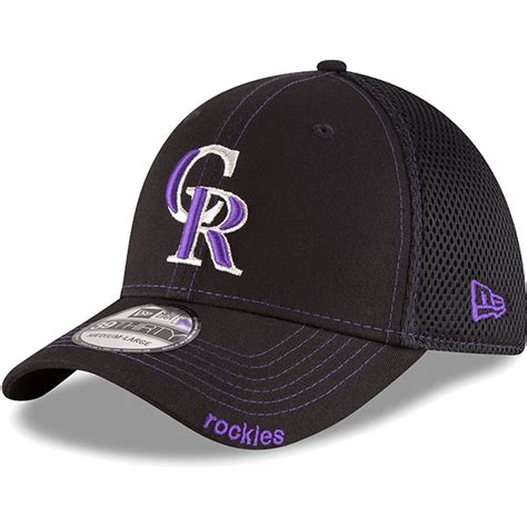 New Era Colorado Rockies Black Logo Neo 39thirty Flex Hat