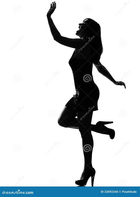 Stylish Silhouette Woman Dancing Happy Stock Photo Image 23092340