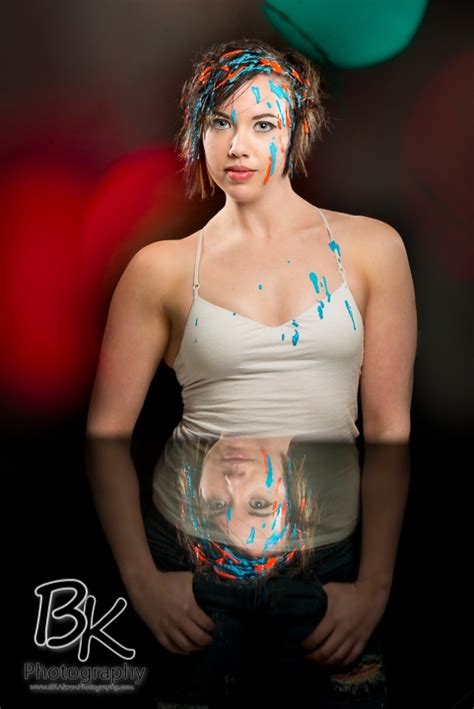 Portrait Of A Girl Painting Her Body With Acrylic Paint Body Painting