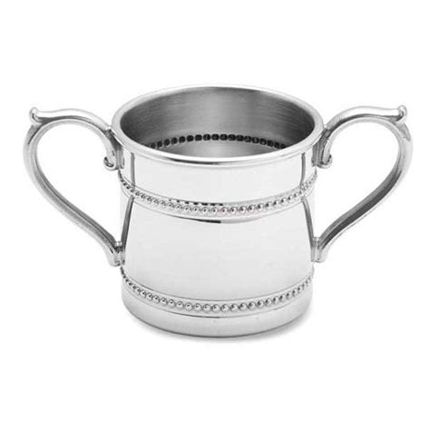 Reed and Barton Double Handled Baby Beads Pewter Baby Cup