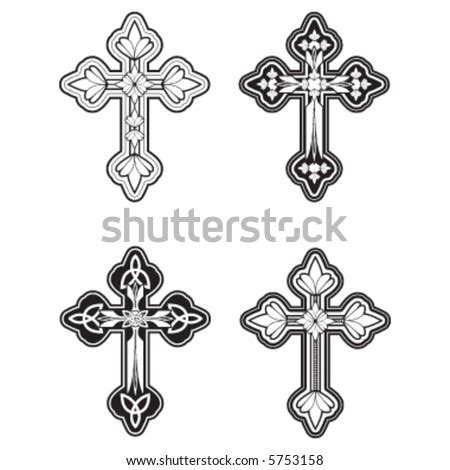 Many people commission their tattooist to do a portrait of jesus, mary or their patron saint. Ornate Cross Stock Vector Illustration 5753158 : Shutterstock