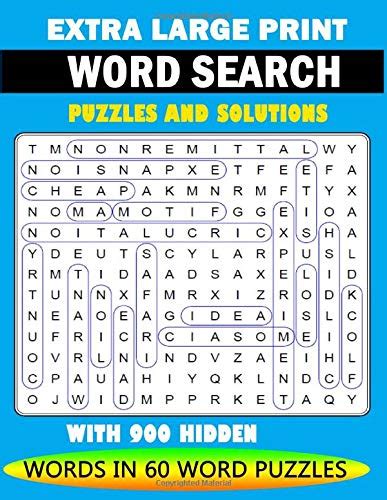 Buy Extra Large Print Word Search Puzzles And Solutions Word Search