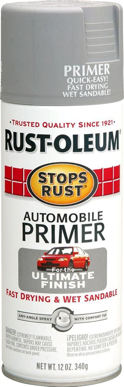 Rust Oleum 2081830 12 Oz Flat Gray Stops Rust Auto Primer Spray