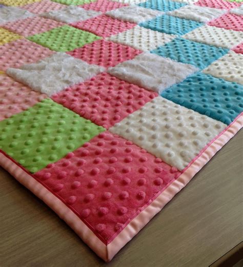 Patchwork Minky And Flannel Baby Quilt Handmade Etsy Canada