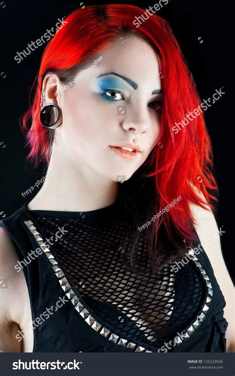 Rock Woman Piercing Red Hair Stock Photo 125223926 Shutterstock