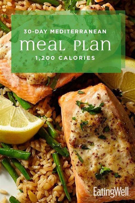 30 Day Mediterranean Diet Meal Plan 1200 Calories In 2020 Diet Meal