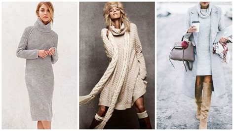 С чем носить вязаное платье: 100 лучших вариантов ...