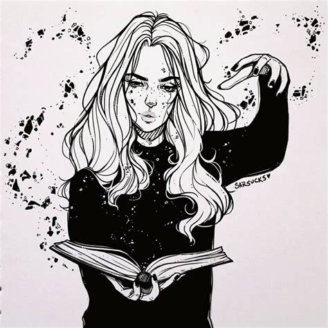 Qtsie Witch Drawing Ink Art Cool Art Drawings