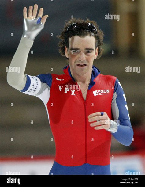 Dutch Ice Speed Skater Bob De Jong Is Pictured At The Start Of The