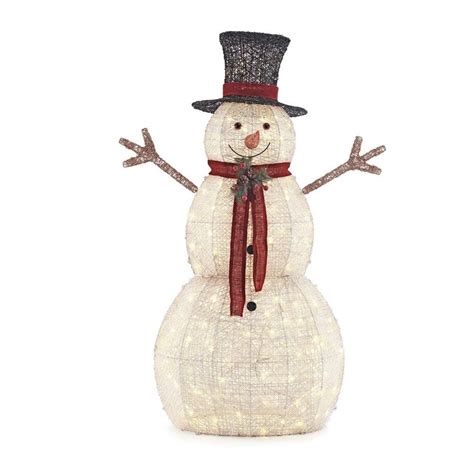 Home Accents Holiday 5 Ft Warm White Led Snowman Holiday Yard