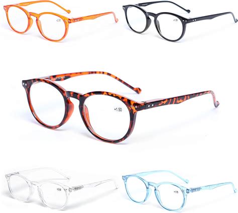 Women Reading Glasses 5 Pack Classic Ladies Readers Round Glasses For Readingwith Comfortable