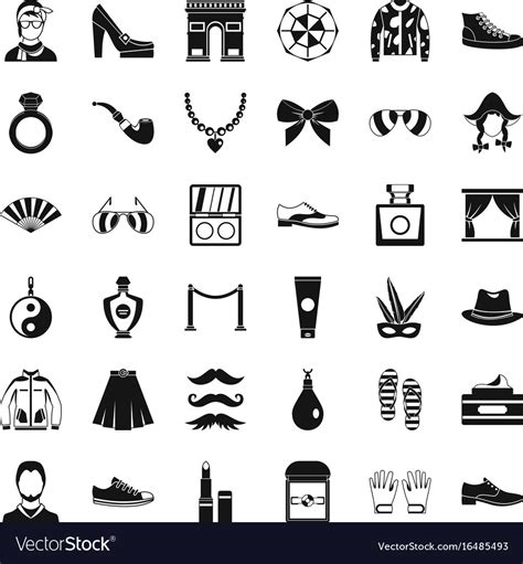 Fashion Icons Set Simple Style Royalty Free Vector Image