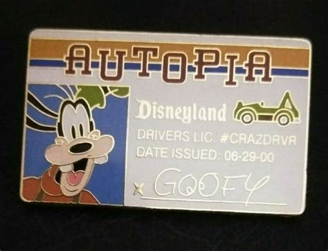 Disney Goofy Autopia Drivers License Le Pin