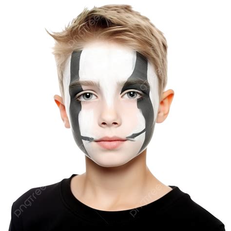 Un Garçon Sournois Avec Du Maquillage Pour Les Vacances Dhalloween