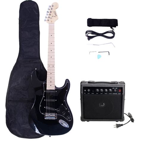 Gliving Stylish Electric Guitar With Black Pickguard Accessories Pack