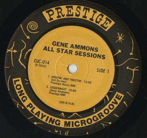 Gene Ammons ジーン・アモンズ All Star Sessions Ojc 014 Voxmusic Webshop