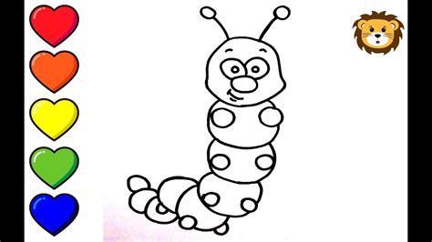 How To Draw An Easy Caterpillar Como Dibujar Una Oruga Facil
