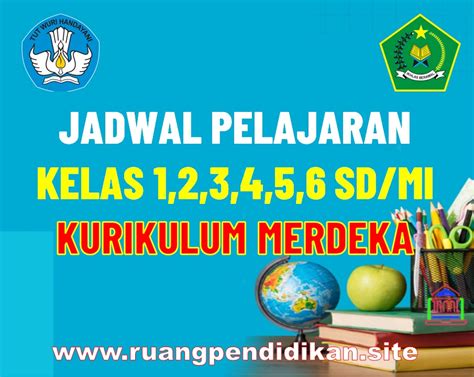 Jadwal Pelajaran Kurikulum Merdeka Kelas 1 2 3 4 5 6 SD MI Ruang