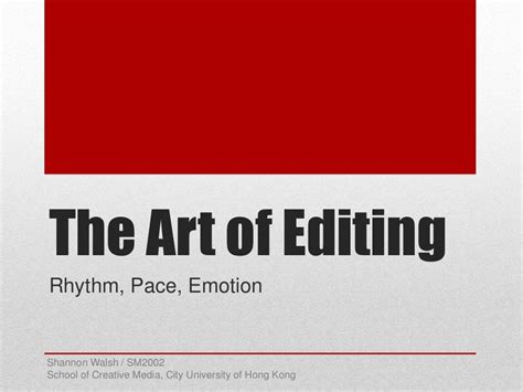 The Art Of Editing 6