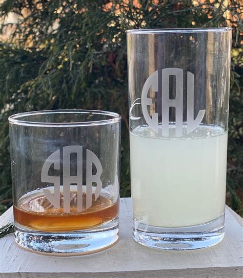 Etched Highball Glasses Personalized Bar Ware Groomsman Etsy