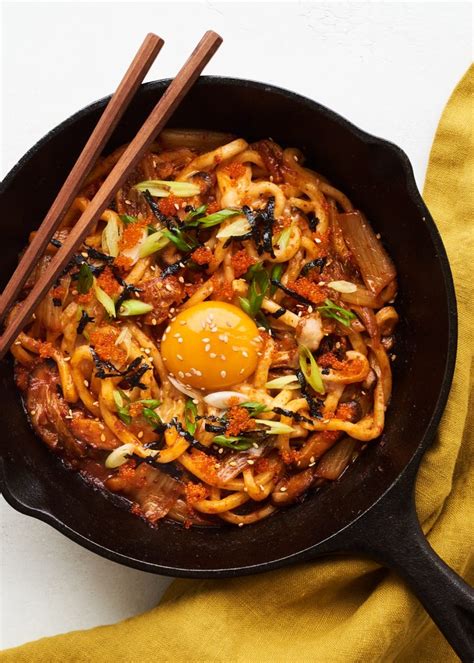 Easy Kimchi Udon Stir Fry Chrisse En Place