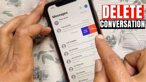 How To Delete An Entire Text Message Conversation On Iphone Youtube
