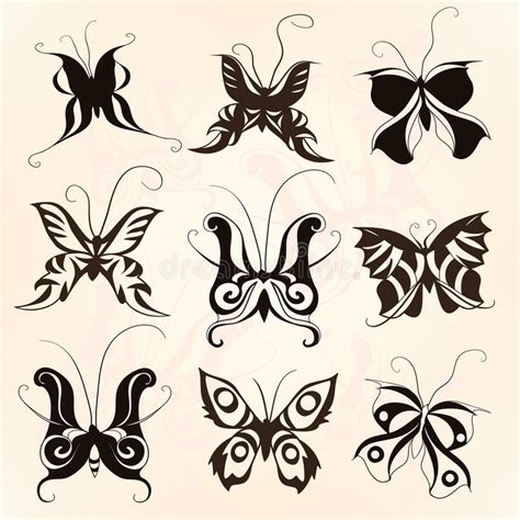 Ensemble De Silhouette De Papillon Illustration De Vecteur
