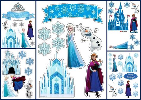 Anna Olaf And Elsa Frozen Free Printable Cake Toppers Oh My