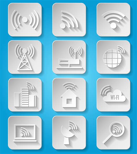 Wireless Communication Network Icons Set 459364 Vector Art At Vecteezy
