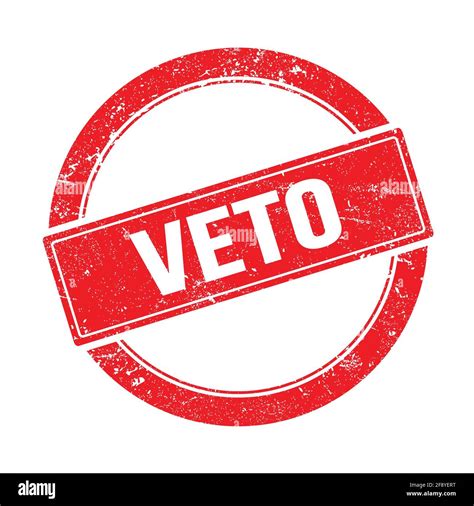 Veto Text On Red Grungy Round Vintage Stamp Stock Photo Alamy