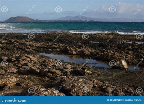 Lava Fields Black Minerals Coastal Zone Between Land And Water At The