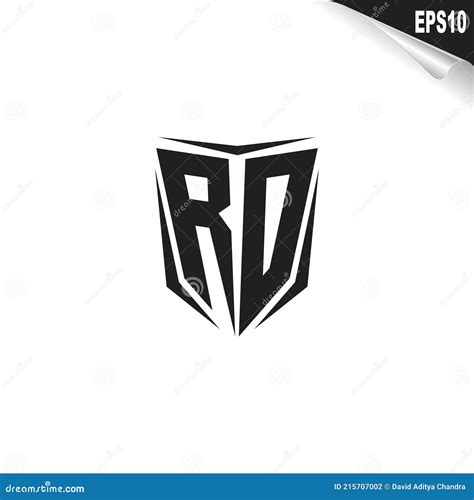 Initial Rd Logo Design With Shield Style Logo Business Branding Stock