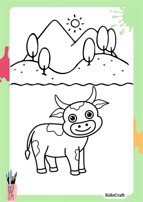 Cow Coloring Pages For Kids Free Printable Kido Craft