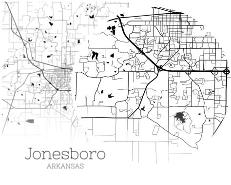 Jonesboro Map Instant Download Jonesboro Arkansas City Map Etsy