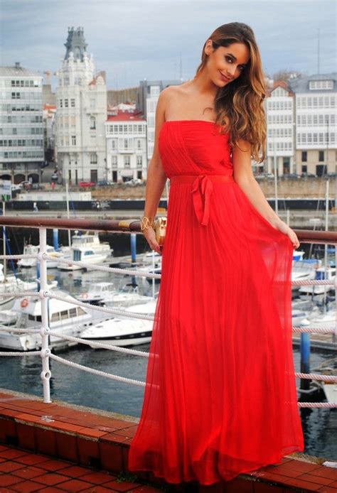 Womens Fashion Red Maxi Dress