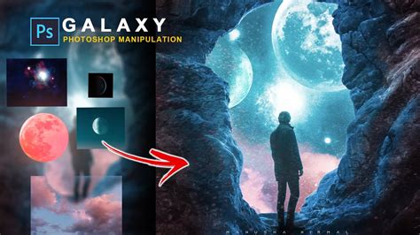 The Man Who Looks At The Galaxy Photoshop Manipulation Tutorial Youtube