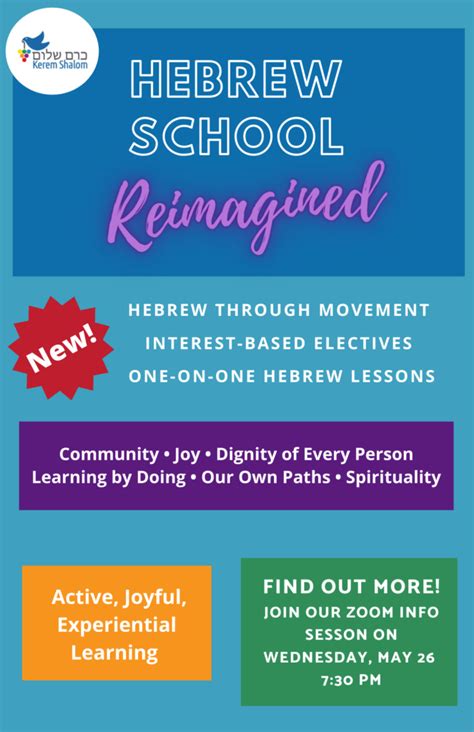 Hebrew School Reimagined Kerem Shalom