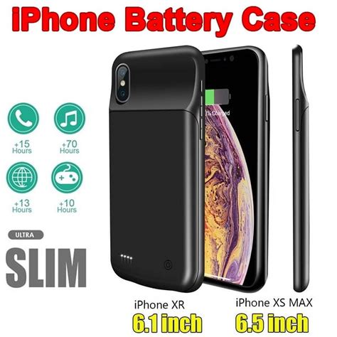 Iphone Xs Max Battery Case Exgreem 4000mah Ultra Thin Rechargeable
