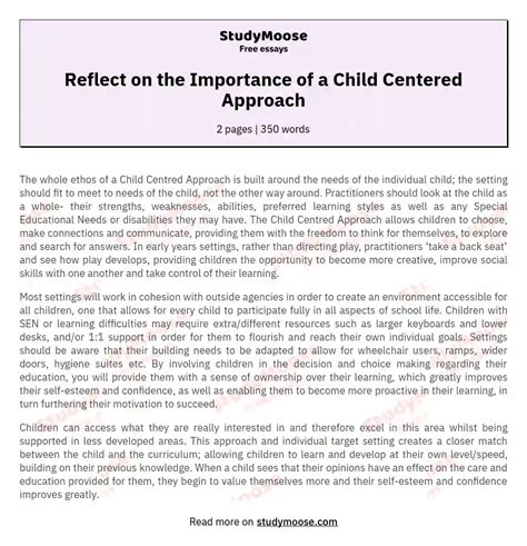 😍 What Is The Importance Of A Child Centred Approach The Importance Of