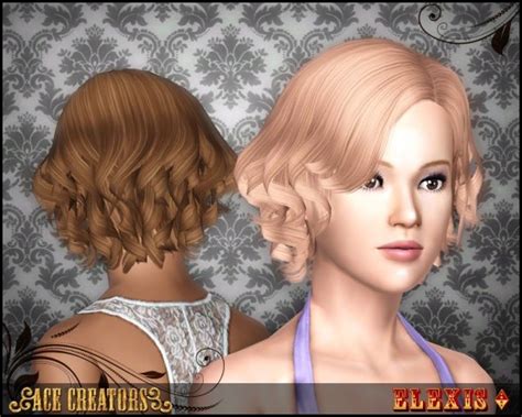 Elexis S Waved Bob Hairstyle Retextured By Ace Creators Sims 3 Hairs