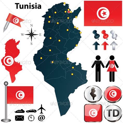 Map Of Tunisia In 2021 Map Vector Tunisia Language Map
