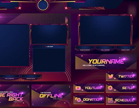 Free Stream Overlay Templates On Behance In 2020 Twitch Streaming