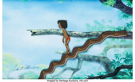 The Jungle Book Mowgli Production Cel Set Up Signed By Frank Thomas