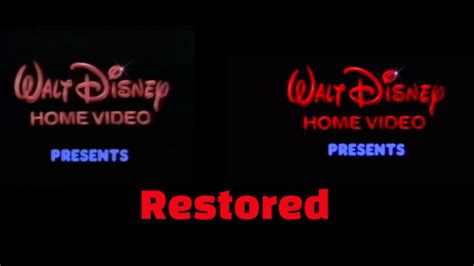Walt Disney Home Video Logo Restored Hd Youtube