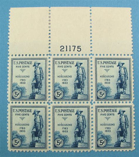 Mint U S Stamps Scott 734 Plate Block Of 6 Stamps Og Winklers