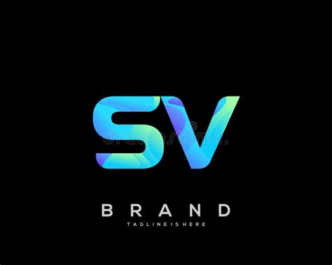Alphabet Letter Combination Sv S V Logo Company Icon Design In B Stock
