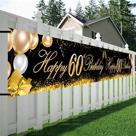 Buy HOWAF Super Large Happy Th Birthday Banner For Th Birthday Party Decoration Black And