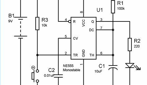 Schematic 555 Timer Circuit Diagram LM555 Electronics Schematic