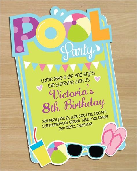 Download 33+ Printable Pool Party Invitations - PSD, AI, EPS, Word ...